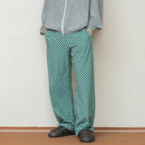 チェッカーボードバンディングパンツ/CHECKERBOARD BANDING PANTS_GREEN CREAM