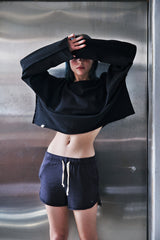 VINTAGE P. DYEING CUT-OUT CROP-TEE (Black) / ビンテージダイングアウトクロップT