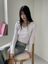 シャロンXレースVネック長袖Tシャツ/Sharon X Lace V-Neck Long Sleeve T-Shirt