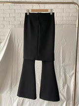 Chic slit skirt bootcut pants