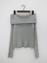 フラッシュオフザショルダーニット / Flash Off-the-shoulder knit (3color)