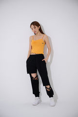 アンバランスシャーリングクロップスリーブレス/TOP(9397) Unbalance Shirring Crop Sleeveless
