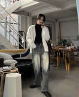 レッドドライデニムパンツ/Red dray denim