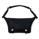 2-Buckle Biker Messenger Bag (Black)