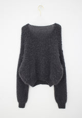チャコールププVネックニット/Charcoal Pupu V-neck Knit
