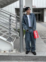 No.0346 G washed set straight denim PT