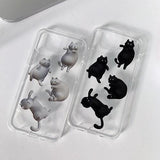 ファットキャットトランスルーセントブラックフォーンケース / Fat Cat Translucent balck Phone Case