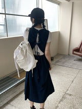 パオンツーポケットストリングキャンバスコットンバックパック / Paon Two-Pocket String Canvas Cotton Backpack