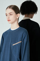 ポケットジップアップスウェットシャツT63/Pocket Zip-up Sweatshirt T63 Dark Teal Blue