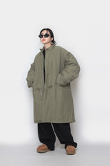 ロングボンバーパッディドジャケット