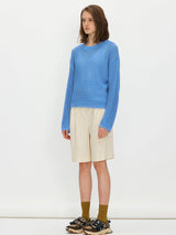 シアーリブニット / Sheer ribbed knit - Cerulean