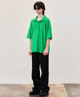 REON LOGO TERRY COTTON POLO (BLACK/BEIGE/GREEN)