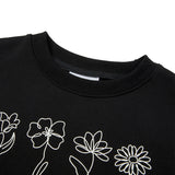 Flower Hand Graphic Sweatshirt [BLACK] (6674522505334)