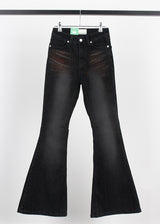 BURNING VELVET BOOTS CUT DENIM