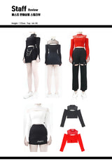 ジッパーショルダーメッシュクロップTシャツ/TOP(8304) Zipper Shoulder Mesh Crop Tee