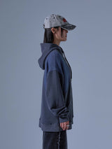 ニットブロックカットアウトフードTシャツ