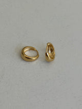 [92.5silver] bulky drop one-touch earrings (gold)
