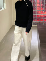 シェルボタンニット