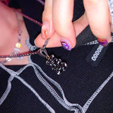 Ink marble bear necklace (6685429366902)