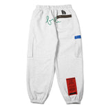 ジッパーワイドヘビースウェットジョガーパンツ/22 ZIPPER WIDE HEAVY SWEAT JOGGER PANTS WHITE MELANGE / BLACK