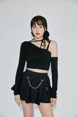 ホルターアンフテッドクロップTシャツ / (9067) Halter Unfooted Crop Tee