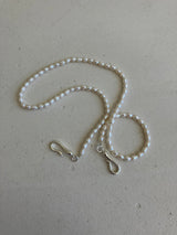 [92.5silver] hook pearl necklace