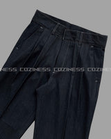 ECTフェイクデニムワイドパンツ / ECT Fake Denim Wide Pants (Set - Up / 1 color)
