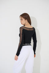 アップラインメッシュクロップTシャツ/(9234) Upline Mesh Crop Tee