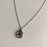 アンティークフラワ－コインユニークネックレス/of Antique Flower Coin Unique Necklace