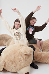 ウィティーバニーブークレワーディングフーディー／WITTY BUNNY BOOKLE WORDING HOODIE [BROWN]