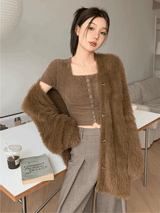 アンゴラカーディガン / brown angora cardigan