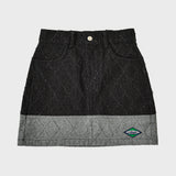 フェンススイングデニムミニスカート / FENCE SWING DENIM MINI SKIRT (BLACK)
