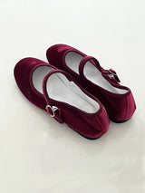 Velvet mary jane shoes