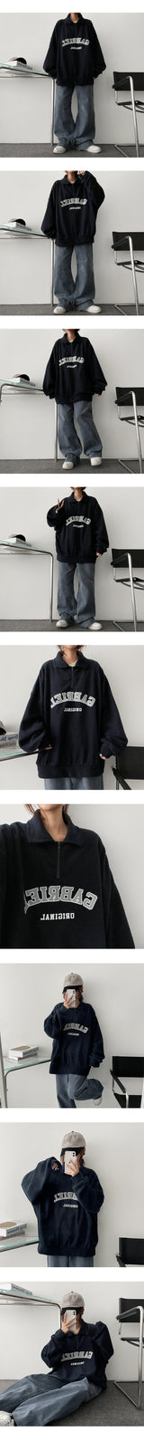 [Fleece] Give Fleece Half Zip-Up Collar Sweatshirt