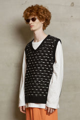 ROPE CHECKER KNIT VEST