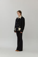 Knit collared coat