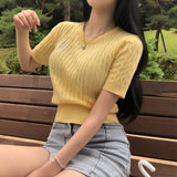 モアツイストラウンド半袖ニット