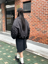 [MADE] Beckin high neck knit color combination balloon aviation jumper
