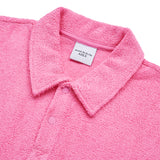 A LOGO EMBLEM TERRY COLLAR SHORT SLEEVE T-SHIRT PINK