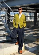 One-Tuck Span Waistband Thong Slacks 3COLOR