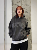 VENTIQUE Pigment Logo embroidery Hoodie 3color