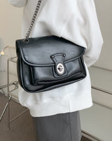 ツキステッチチェーンレザーショルダーバッグ/Tsuki Stitch Chain Leather Shoulder Bag