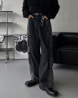 OWN Pantheon Solid Cargo Pocket Denim Pants (2 colors)