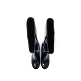 Block Heel Long Boots(Glossy Black)
