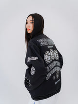 ロゴパッチバーシティジャケット/BSR2223FWJK020 DFR LOGO PATCH VARSITY JACKET BLACK