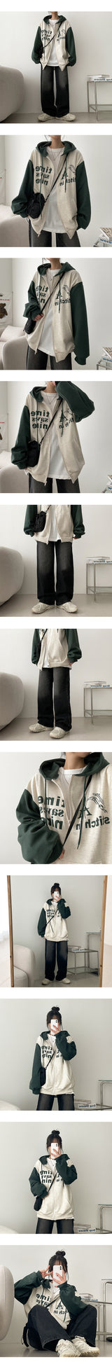 Lone washing side banding denim wide pants