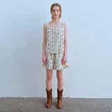 ラッフルヘムショーツ (ウォールペーパー) / RUFFLE HEM SHORTS, BEIGE (WALL PAPER)