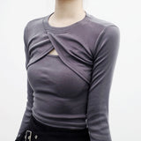 [NONCODE] (1+1) DeMer Bolero T-shirt + Sleeveless Set