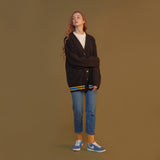 THREE LINES KNIT CARDIGAN_BLACK (6610782322806)