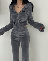 velvet shirring bootcut pants